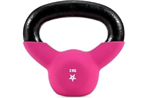 ‎YES4ALL Yes4All DLKP Kettlebell ciężarki z powłoką neoprenową, do treningu siłowego, 2 kg, różowe