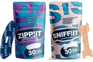 Zippit ekonomiset munplåster & näsremsor - 30 stycken Zippit muntejp & 30 stycken Sniffit näsremsor - Främjar näsandning