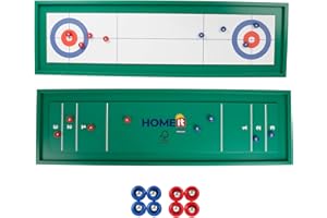 ‎HOME IT HOME It Reversible Wooden Shuffleboard with 4 Red Pucks and 4 Blue Pucks - 115 x 34 x 4 cm (L x W x H)