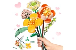 SUNERLY Mini Bricks Flower Bouquet Building Kit Sets, Artificial Flowers Building Blocks, Decoration Home, 456 Pcs Creative Botanical Collection for Ages 8-12 yrs Old Girl for Gift (Not Compatible with Lego)