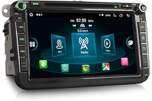 Erisin 8 Pulgadas 8-Core 4GB+64GB Android 13 GPS Navegación Pantalla Táctil DVD Estéreo de Automóvil para VW Passat Golf 5/6 Touran Skoda Seat Tiguan T5 CarPlay Android Auto DSP Bluetooth WiFi FM DAB+