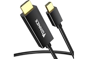 FOINNEX Kabel Mini DisplayPort do HDMI, 4K 60Hz Aktywny Thunderbolt 2 do adaptera HDMI, UHD Mini DP do HDMI Kabel Mini Display Port na HDMI Kompatybilny z MacBookiem Air/Pro, Surface Pro, Laptop, 3M