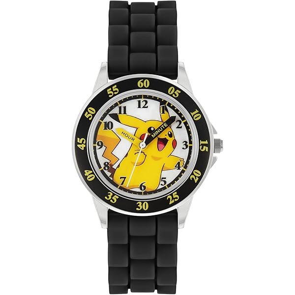 Pokémon Horloge Voor Jongens – Rood Siliconen Horloge Met Pokémon Print, Time Teacher Wijzers En Quartz Uurwerk