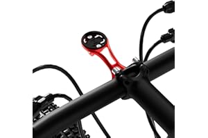 BIBERAXLE 32mm Bicycle Stem Computer Mount for Garmin Edge Explore, Flashlight and Action Camera Install, Compatible with Bryton, Wahoo, and CATEYE, Lightweight Aluminum Alloy Bike GPS Out-Front Mount Red