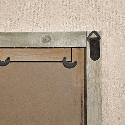 92CM Shabby Holz Spiegel Wandspiegel weiß Antik look Deko Spiegel Flurspiegel - 4