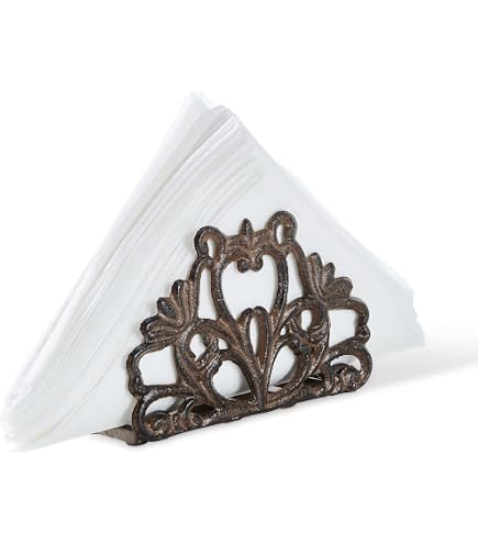 Alipis Serviettenhalter Aus Metall – Landhausstil Mit Astmotiv, Goldfarben, Für Küche Und Esstisch