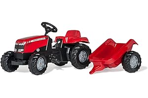 Rolly Toys 12305 - Trattore a Pedali Kid Massey Ferguson, con Rimorchio