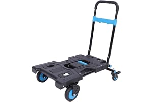 OEBUAFI Folding Utility Dolly 2 i 1 Handtruck 330LB Kapacitet Heavy Duty Lättviktsvagn med 360° Svängbara Hjul Teleskophandta