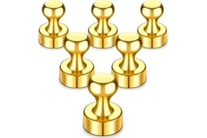 VNDUEEY Magnets, Fridge Magnets, 6 Pack Neodymium Magnets, 12 X 16 mm Strong Magnet, Small Magnets, Whiteboard Magnets, Magnets for Crafts, Magnets for Whiteboard, Fridge, Rare Earth Magnet, Gold