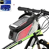 Cycling Frame Pannier sacchetto del telefono cellulare, Zhixie impermeabile anteriore bici top tubo touchscreen saddle bag rack mountain Road bicicletta confezione supporto della doppia Phone borse per smartphone, borsa porta bici sacchetto per Smart Phone inferiore 15,2 cm …