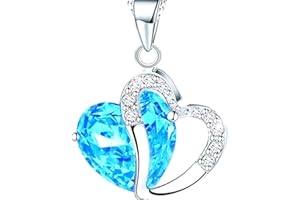 SOBETA Kette Damen 925 Sterling Silber Zirkonia mit Lebhaft Herz Halskette (Stil 9)