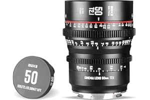 MEKE Objectif cinéma 50mm T2.1 Super 35 Prime Mise au Point Manuelle pour Appareil Photo EF-Mount Cine Compatible avec Canon C200 C300 II, Red Komodo, BMPCC 6K, Z CAM E2-S6 BMPCC 6K Pro