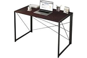 DAWOO Folding Computer Desk-Table Modern Office Writing Table Saving Space PC Desk for Home Office Workstation,100cm(L) x50cm(W) x75cm(H) (Dark Walnut)