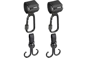 PRVCFZ 2PCS Buggy Clips, Pram Clips Hook with Lock, Heavy Duty Stroller Hook Clips Buggy Clips, Buggy Clips, for Mommy Diaper Bag, Shopping Grocery, Backpack Stroller Organiser