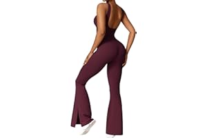 OEAK Tuta sportiva da donna Tute Donna Senza Maniche Aderenti Tuta Svasata Elegante Pantalone Pagliaccetto a gamba larga