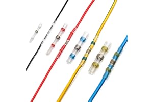 Yoicn Lth 50pcs Solder Seal Wire Connectors Waterproof Heat Shrink Electrical Wire Butt Terminals Non Slip Assorted Insulated Wire Connectors for Marine Vehicle Electrical Engineering (50 pcs)