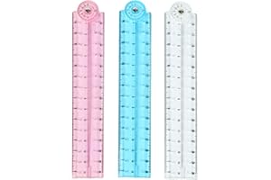 VIOLOTORIS 3 Pcs Foldable Ruler, Folding Ruler 30cm, Easy Read, Reusable, Easy Carry, for Mathematics, Daily Learning, Geometry