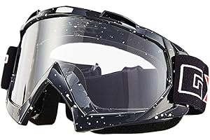 Mdurian Lunettes de Moto Motocross Lunettes de Ski de Course Protection Tout-Terrain pour VTT Scooter de Lunettes de Soleil Anti-poussière Lunettes Len Transparent