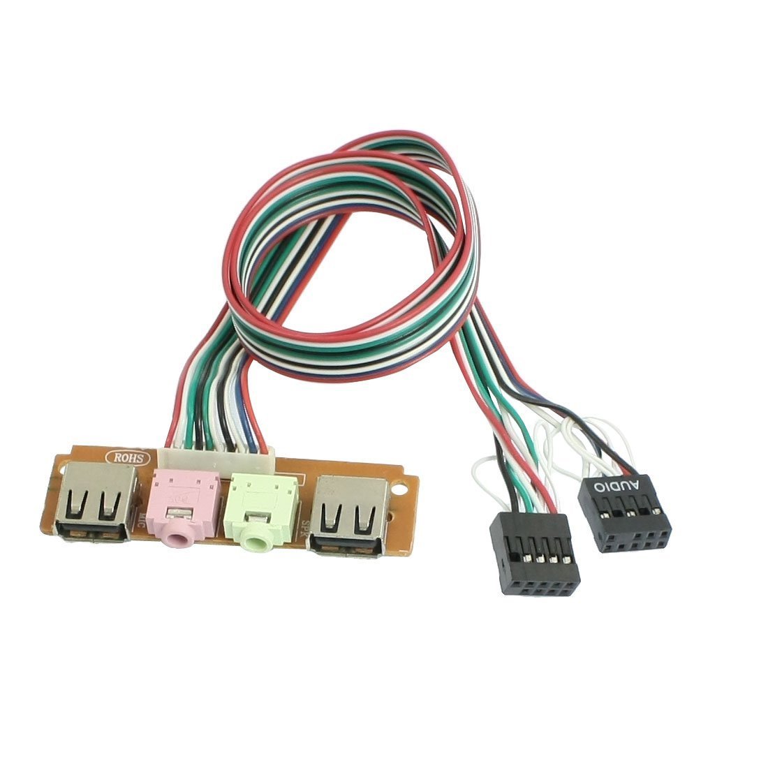 SuperCart 6.8 CM PC Computer Case Front Panel USB Audio Port Mic Earphone Cable Line (6.8 CM)(Black)