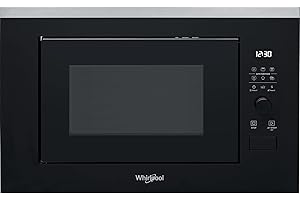 Whirlpool - Microondas integrable WMF250G negro, 25 L, 900W, gril plato giratorio de 28 cm, 7 niveles de potencia