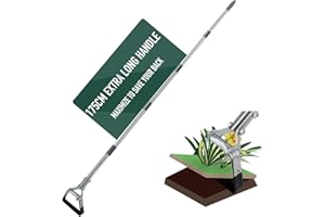 Hortem Garden Hoe with Double-edged Oscillating Head, Dutch Hoe Garden Tool for Sowing and Digging