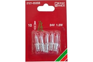 Konstsmide 2121-053SB żarówka zamienna do mini łańcuchów świetlnych / 24 V, 1,2 W / 5 sztuk w opakowaniu/przezroczysta oprawa wtykowa