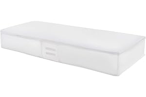 Compactor - Housse de rangement format extra plat dessous de lit, coloris blanc transparent – Rangement dessous de lit