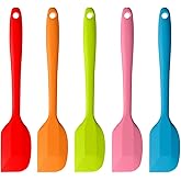 Silicone Spatula Set of 5, Metal Core, Heat Resistant Non-Stick Kitchen Utensils for Cooking and Baking