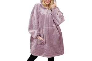 Michorinee Couverture à Capuche surdimensionnée, Sweat à Capuche Portable Super Chaud en Molleton et Sherpa, Sweat géant Confortable pour Femmes Hommes Adultes Adolescents