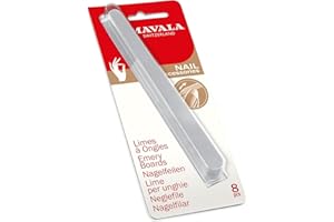 MAVALA - Limas de Uñas, Hechos de Madera, Para Uñas Frágiles con Tendencia a Abrirse, con 2 Tamaños de Partículas de Limado, Colores Surtidos, 8 Unidades