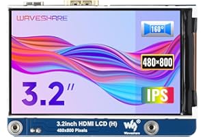 Waveshare 3.2" HDMI IPS LCD (H) 480×800 Resolution Adjustable Brightness No Touch Compatible with Jetson Nano Raspberry Pi 4B/3B+/3A+/3B/Zero,CM3/3+/4 and Desktop Windows
