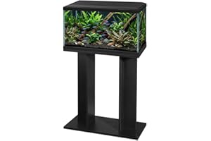 Love Aquatics 60 LED Tropical Glass Black Aquarium and Stand - Includes Filter, Lights & Heater 58L Fish Tank, stand With FREE Syphon kit and Thermometer