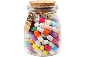 MCZCENT 100 piezas de pildoras mensajes y 1 botella de almacenamiento de vidrio