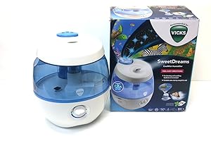 Vicks Sweet Dreams Cool Mist Humidifier with image projector - For children's bedrooms and babies nurseries - Rooms up to 35m2 - Essential oil pad included - Quiet ultrasonic technology - VUL575