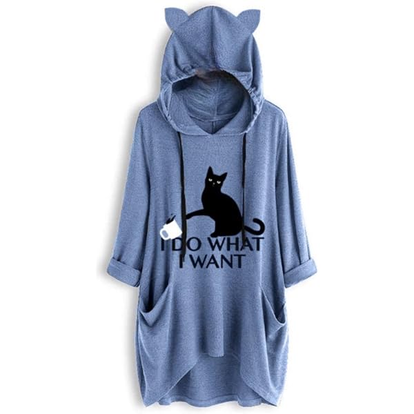Sweat Polaire à Capuche Oreilles De Chat - Femme - Oversize Chaud - Pull Hiver Automne - Confort Maison Et Extérieur