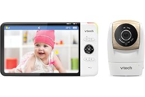 Vtech VM919 HD babymonitor – videomonitor med bred vinkel kamera – 360° panoramisk view, HD-video, klart ljud, 7 tums LCD-fär