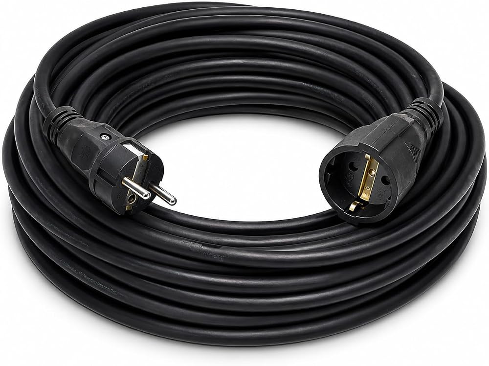 3x2.5mm TTR Topraklı Siyah Kauçuk Seyyar Uzatma Kablosu (10 METRE)