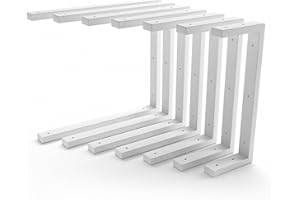 HEVVA Doppelte Waschtischhalterung 20/25/30/35/40/45 cm | LAHN | Aufsatz-Waschbecken Halterung, Schwerlastträger, Wandkonsole, Waschtischplatte Unterbau | (2er Set - Weiß, 45 cm)