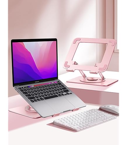 SOUNDANCE Soporte para laptop con base giratoria de 360 °, elevador