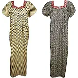 Indiatrendzs Women Nighty Cotton Printed Summer Nightwear Pack Of 2 (Chest 44)