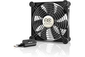 AC Infinity MULTIFAN S4, ventilador USB silencioso de 140mm con certificación UL para refrigeración de gabinetes de ordenador, receptores, DVR, PlayStation y Xbox