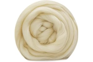 FELTSKY 100G Bianco Crema Lana Da Infeltrimento - 20 Opzioni Di Colore Per Kit Per Infeltrimento Ad Ago - 19 Micron Veloce Da Infeltrire
