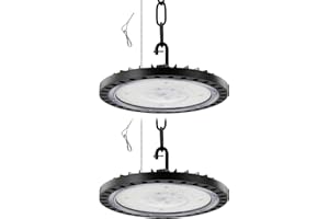 LITGLOBE UFO LED Lámpara Alta Bahía 100W,10000LM Brillante UFO Foco LED Industrial,6500K Blanco Frío Iluminación Comercial Bahía,Impermeable IP65 Comercial Industrial LED Proyector para Fábricas Almacén