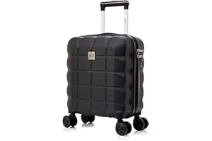 ATX LUGGAGE EST. 1991 ATX Luggage EasyJet 45x36x20 Approved Underseat Cabin Suitcase Super Lightweight Durable ABS Carry-ons with 4 Dual Spinner Wheels and Built-in 3 Digit Combination Lock (Black, 17.5 Inches, 30 Liter)