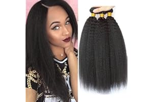 MUABY Yaki Bundles Human Hair Matassa Capelli Veri Tessitura Capelli Naturali Umani Donna Capelli Umani Brasiliani Brazilian Virgin Hair Yaki Weave Bundles Totale 300g 18 20 22 Pollici