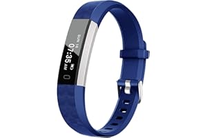BIGGERFIVE Fitness Tracker Watch for Kids Girls Boys Teens, Activity Tracker, Pedometer, Calorie Sleep Monitor, Silent Alarm Clock, IP67 Waterproof Step Counter Watch (Blue)