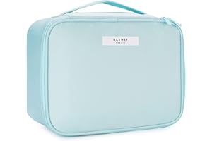 Narwey Neceser de Maquillaje de Viaje Bolsa de Aseo Bolsa de Cosméticos Grande Organizador para Mujeres y Niñas (Azul Cielo)