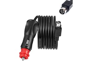 HELPERS LAB Cable de alimentación para coche de 12 V CC, encendedor de cigarrillos macho a mini DIN macho de 4 pines para DVD, TV LCD, DVR para coche, impresora y cámara, 1,8 m