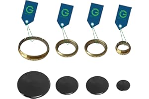 G GRIMALDI Set Spartifiamma Compatibile con Cucine e Piani Cottura Samet, Lofra, Nardi, Franke, 4 Piattelli Smaltati + 4 Corone in Ottone, Nero