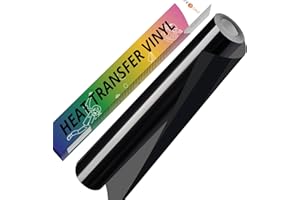 HTVRONT Black Iron on Vinyl - 12" x 5ft(30.5x152CM) Black HTV Vinyl for T-Shirts, Black Heat Transfer Vinyl for All Cutter Machine - Easy to Cut & Weed for Heat Vinyl Design (Black)